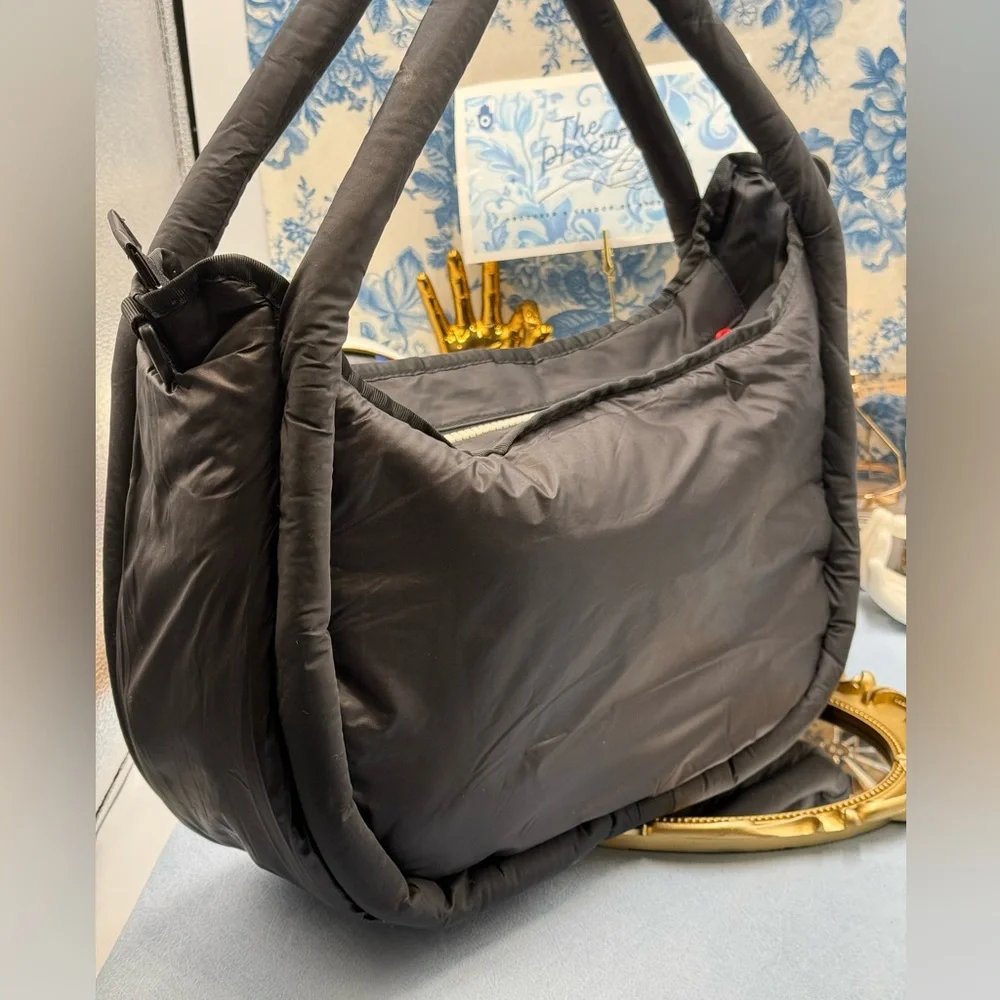 🆕 HUNTER 🧿 NWOT Large Framed Puffer Bag, Black *MISSING CROSSBODY STRAP*